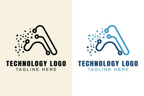 technology logo. letters abstract logo A. monogram logo concept. simple design editable
