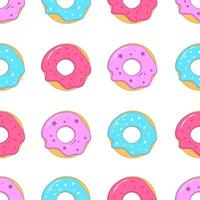 seamless pattern with delicious donuts vector