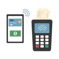 payment terminal with paper check vector