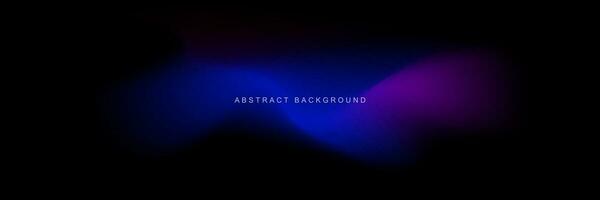 Futuristic black abstract background with blue and purple gradient. modern liquid wave banner design. Vector illustration