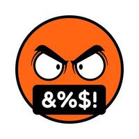 Vector Angry Cursing Emoji Illustration