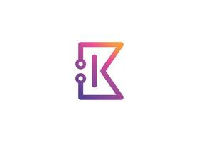 letra k tecnología vector monograma logo diseño modelo. letra k molécula, Ciencias y bio tecnología vector logo