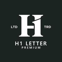 h 1 letra logo icono diseño vector