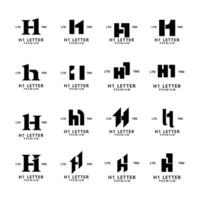 h 1 letra logo icono diseño vector