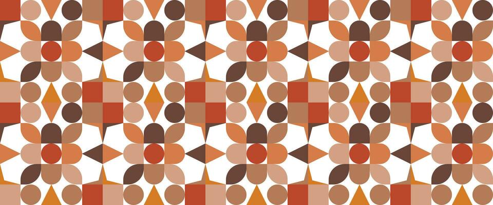 Geometric pattern vector background with Scandinavian abstract color or Swiss geometry prints of rectangles, squares and circles shape design