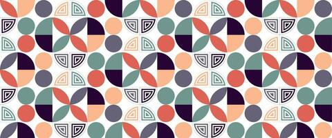 Geometric pattern vector background with Scandinavian abstract color or Swiss geometry prints of rectangles, squares and circles shape design