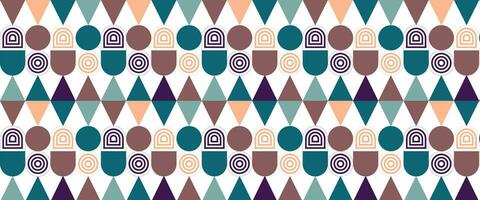 Geometric pattern vector background with Scandinavian abstract color or Swiss geometry prints of rectangles, squares and circles shape design