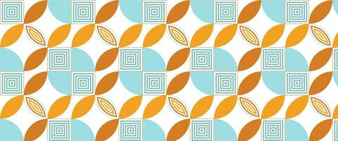 Geometric pattern vector background with Scandinavian abstract color or Swiss geometry prints of rectangles, squares and circles shape design