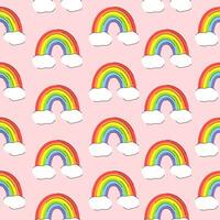 LGBT rainbow with clouds flag seamless pattern. Valentines day to be used on cards, banners, posters. Festive design. Gay pride concept. vector