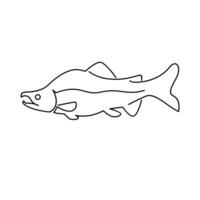 Salmon Fish outline illustration vector