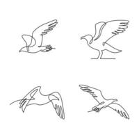 Seagull single line icon design illustration vector