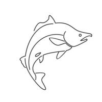 Salmon Fish outline illustration vector