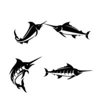 Marlin fish silhouette logo icon design vector