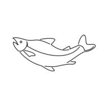 Salmon Fish outline illustration vector