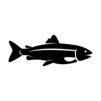 Salmon fish silhouette logo icon design illustration vector