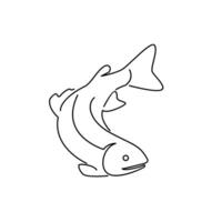 Salmon Fish outline illustration vector