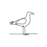 Seagull single line icon design illustration vector