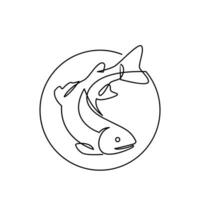 Salmon Fish single continuous illustration vector