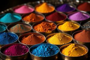 AI generated Holi powders craft nostalgic patterns with a twist, holi festival image download photo