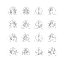 pulmón soltero línea ilustración dibujo vector
