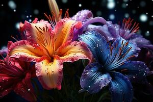 AI generated Flowers evoking night sky fireworks, spring session photos