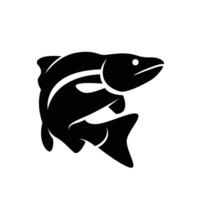 Salmon fish silhouette logo icon design illustration vector