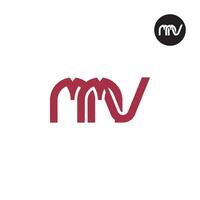 letra mmv monograma logo diseño vector