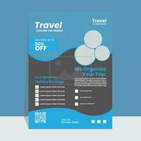 Travel Agency Flyer Template Design vector