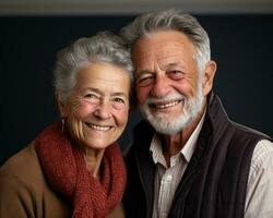 AI generated A happy senior couple, diverse active seniors pictures photo