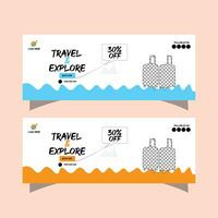 Travel Web Banner Template Design vector