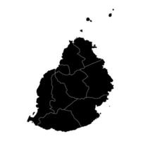 Mauricio mapa con administrativo divisiones vector ilustración.