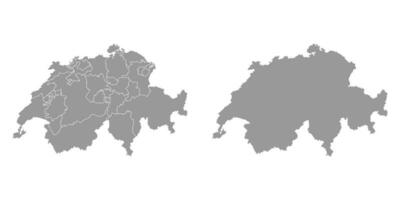 mapa de suiza con cantones. ilustración vectorial vector
