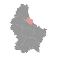vianden cantón mapa, administrativo división de luxemburgo. vector ilustración.