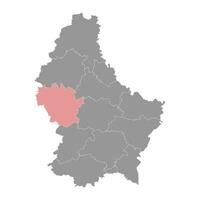 Redange canton map, administrative division of Luxembourg. Vector illustration.