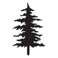 Christmas trees, fir, hand drawing, frontal view. architectural ink drawing, vector. vector