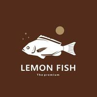 animal lemon fish natural logo vector icon silhouette retro hipster