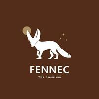 animal fennec natural logo vector icono silueta retro hipster