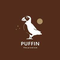 animal puffin natural logo vector icon silhouette retro hipster