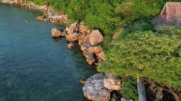 Aerial View of Sea Waves and Coastal Cliffs video