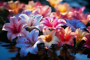 AI generated Enhancing lily reflections with polarization, spring session photos