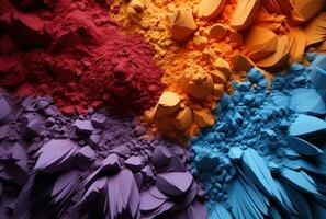 AI generated Range of vibrant sand and powder varieties, holi festival image download photo