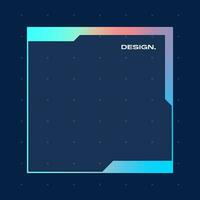 Futuristic square gradient background. Pop up window vector illustration.