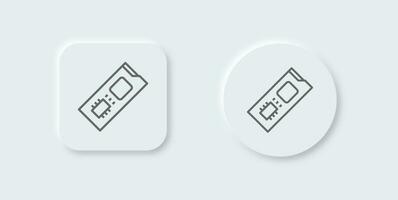 Ssd line icon in neomorphic design style. Drive signs vector illustration.