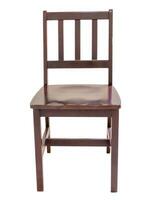 oscuro marrón de madera silla para niño sentado a estudiar en colegio aislado en blanco antecedentes con recorte camino foto