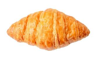 Top view of delicious croissant isolated on white background with clipping path photo