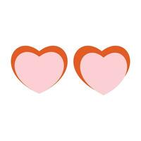 Two hearts on a white background. Vector illustration in flat style. Valentines day vector illustration design element