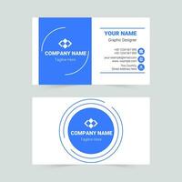 Blue modern business card template vector