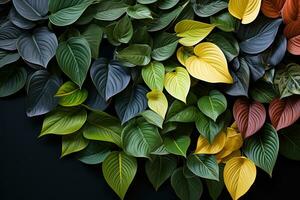AI generated A color spectrum of green leaves in harmonious arrangement, nature conservation photos