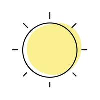 Sun icon vector. Isolated on white background vector