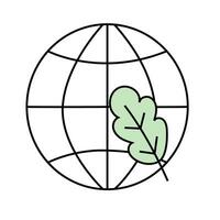 Ecology on the planet vector icon.